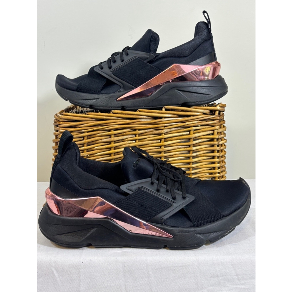 Women's Puma Muse Echo Sneakers Size 10 Black Rose Gold